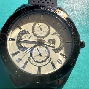 Black and Silver Watch with Chronograph